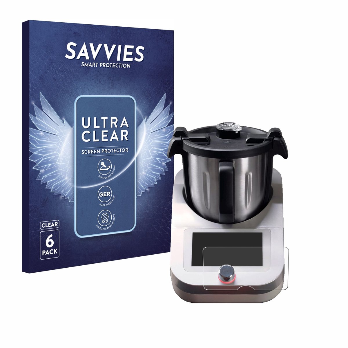 Savvies - Screenprotector voor Ufesa TotalChef RK7 - Folie Beschermfolie transparant (6 Stuks)