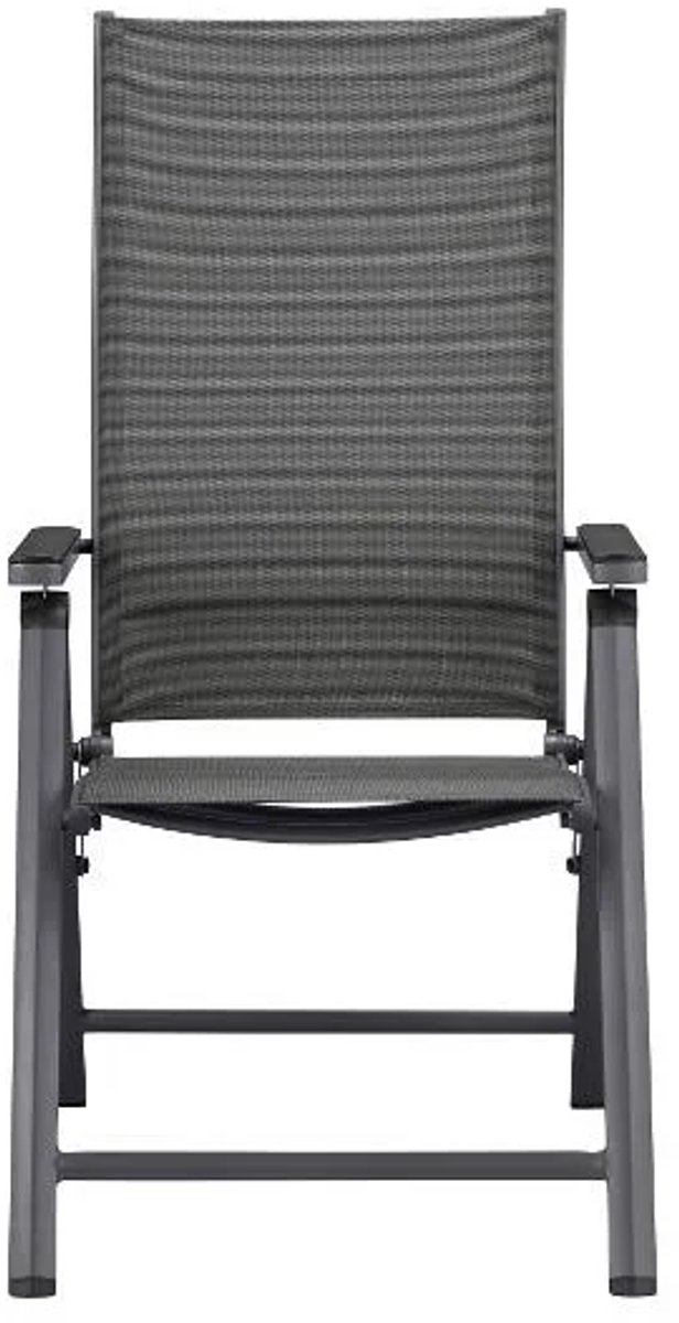 Florabest Houston tuinstoel - Verstelbaar - Zwart/Donker grijs - zithoogte 24 cm - Tuinstoelen - ligstoel