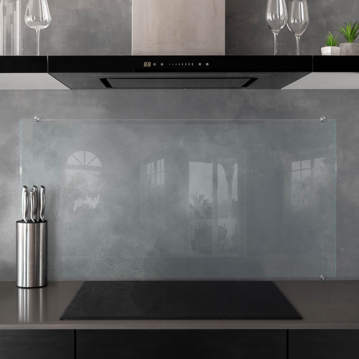 Coloray Keuken Achterwand Glas Transparant - Veiligheidsglas Achterwand Keuken - 120x60 cm - Helder Glas Achterwand Keuken - Doorzichtige Spatplaat Keuken - Transparante Keuken Achterwand - Transparante Beschermplaat Keuken