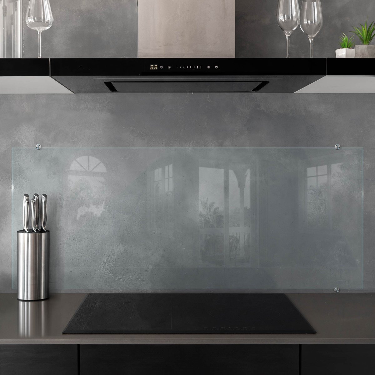 Coloray Keuken Achterwand Glas Transparant - Transparante Beschermplaat Keuken - 125x50 cm - Doorzichtige Spatplaat Keuken - Glazen Spatplaat Transparant - Transparante Keuken Achterwand - Gehard Glas Transparant Keuken