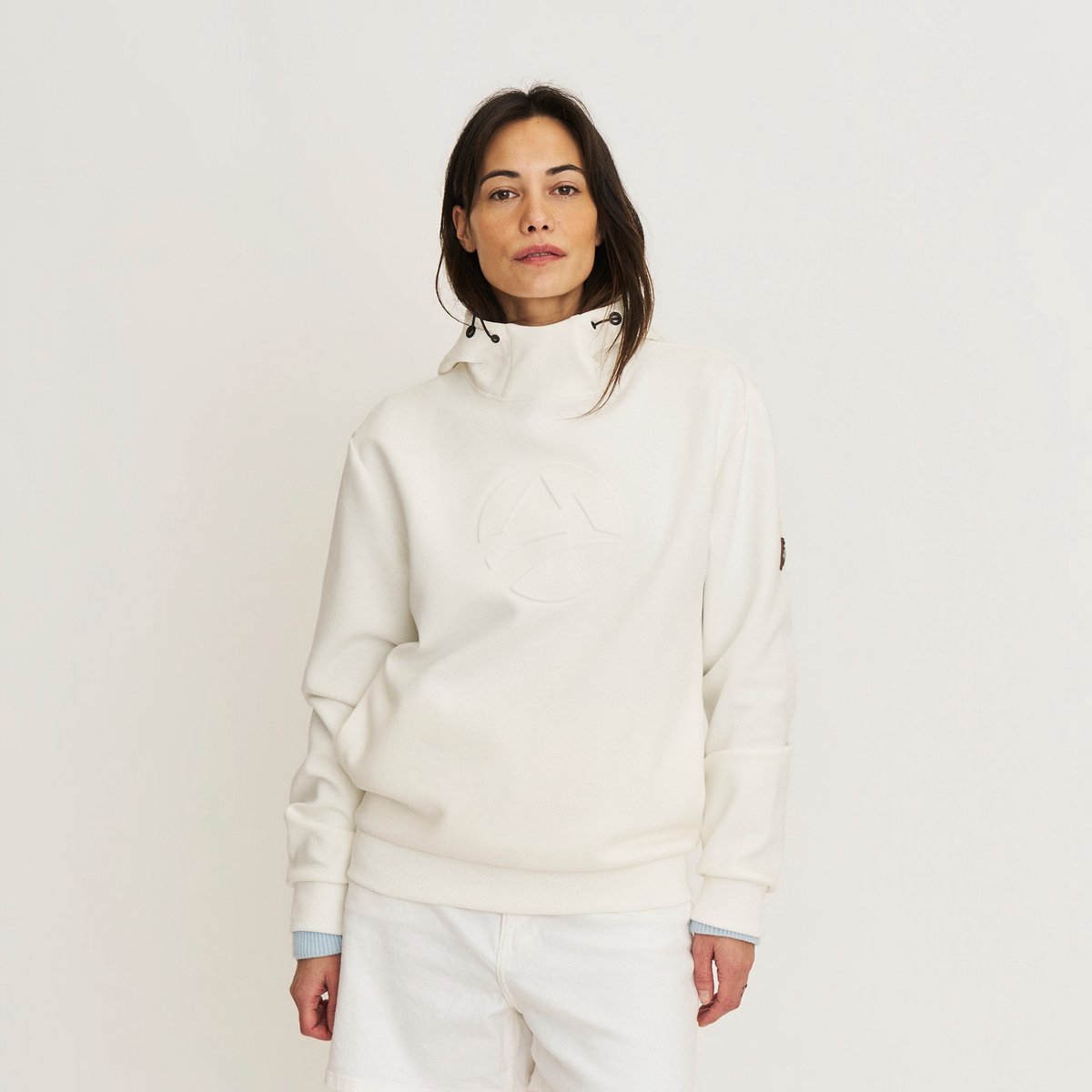 Travelin’ Marte Dames Outdoortrui Hoodie Gebroken Creme