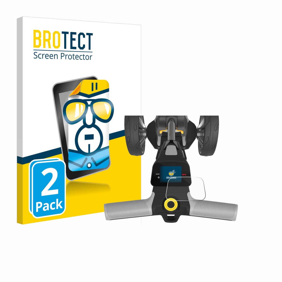 BROTECT - Screenprotector voor PowaKaddy CT6 GPS - Folie Beschermfolie transparant 2 Stuks