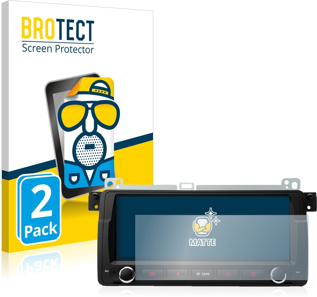 BROTECT - Screenprotector voor Xtrons PQ8046BL - Folie Beschermfolie matte 2 Stuks