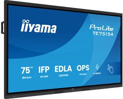 iiyama TE7515A-B2AG beeldkrant Kiosk-ontwerp 190,5 cm (75″) Wifi 550 cd/m² 4K Ultra HD Zwart Touchscreen Type processor Android 24/7