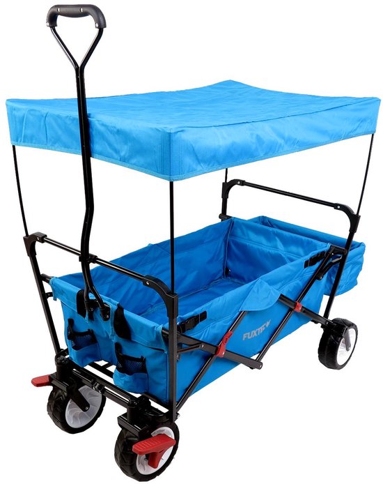 FUXLIFE by FUXTEC CT350 Bolderkar Handkar - Opvouwbaar - Turquoise | Ultralichte Transportwagen voor Stad & Reis - Max. 75kg