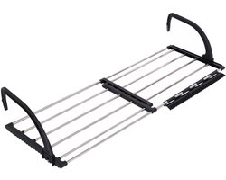 Droogrek Hangend - Wasrek Uitklapbaar - Wanddroogrek - Hangdroogrek - Deur - Balkon - Radiator - Met Sokkenrekje