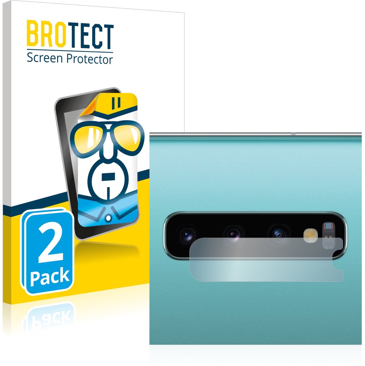 BROTECT - Screenprotector voor Samsung Galaxy S10 Plus (ALLEEN Camera Lens) - Folie Beschermfolie transparant 2 Stuks