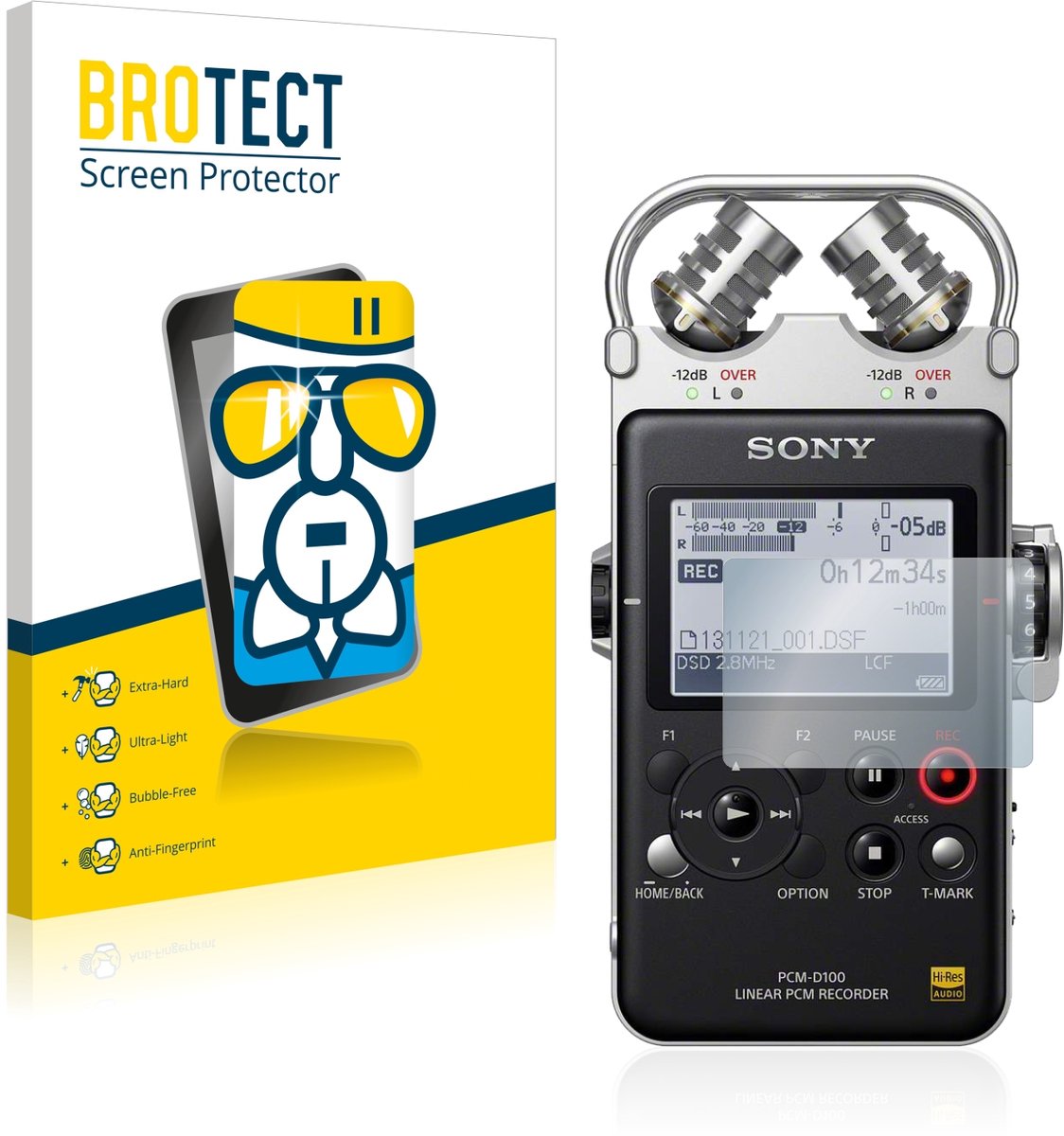 Screenprotector voor Sony PCM D100 Beschermglas transparant