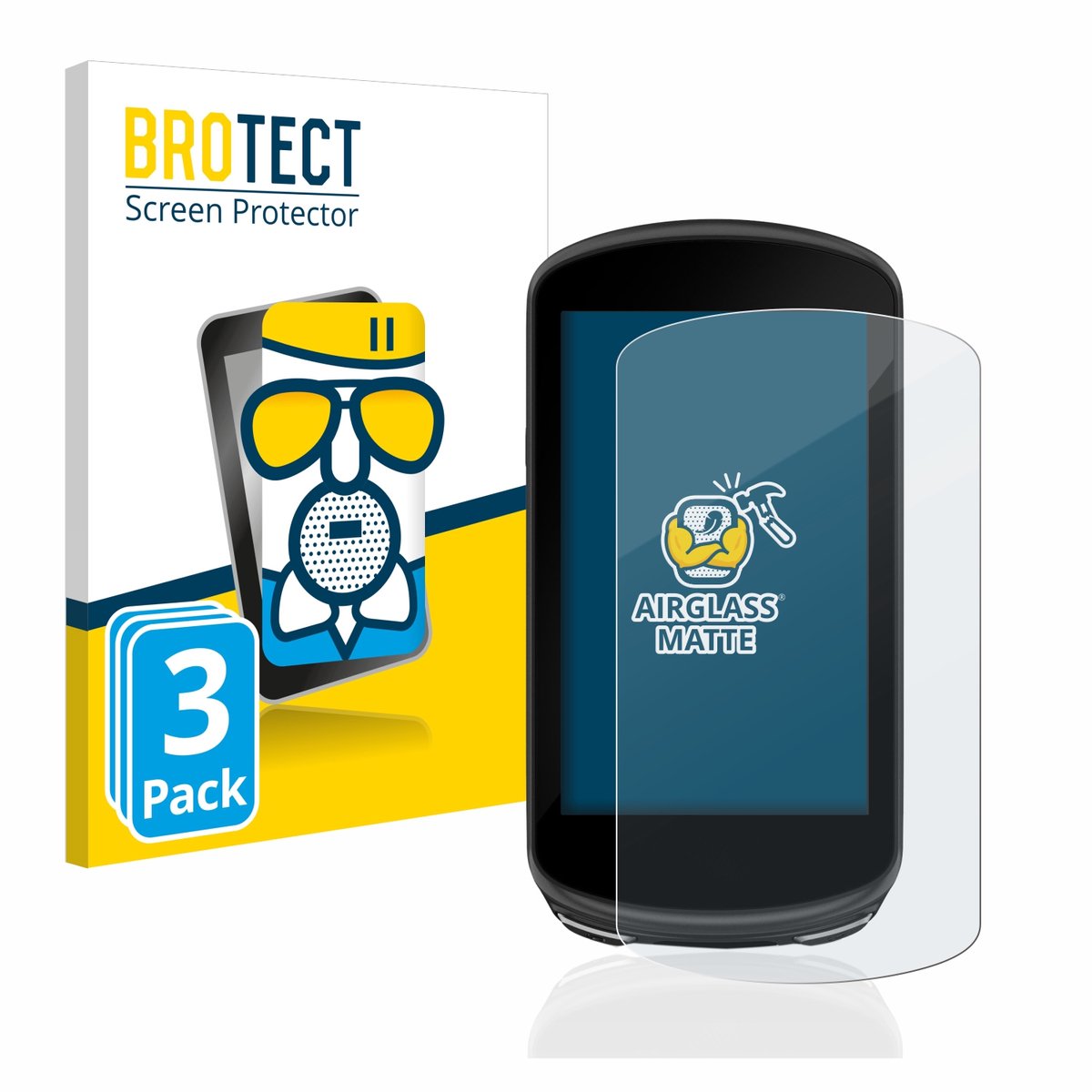 BROTECT - Screenprotector voor Garmin Edge 1030 Plus - Folie Beschermfolie Beschermglas matte 3 Stuks