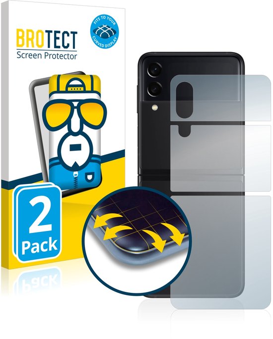 BROTECT - Protection d'écran pour Samsung Galaxy Z Flip 3 5G (Arrière) - Film de protection transparent couverture complète - (2 Pièces)