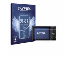 Savvies - Screenprotector voor Canon Digital Ixus 285 hs - Folie Beschermfolie transparant 6 Stuks