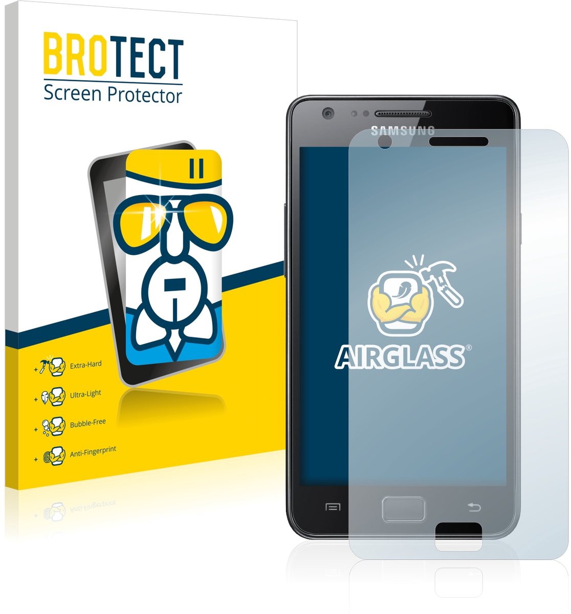 Screenprotector voor Samsung Galaxy S2 Beschermglas transparant