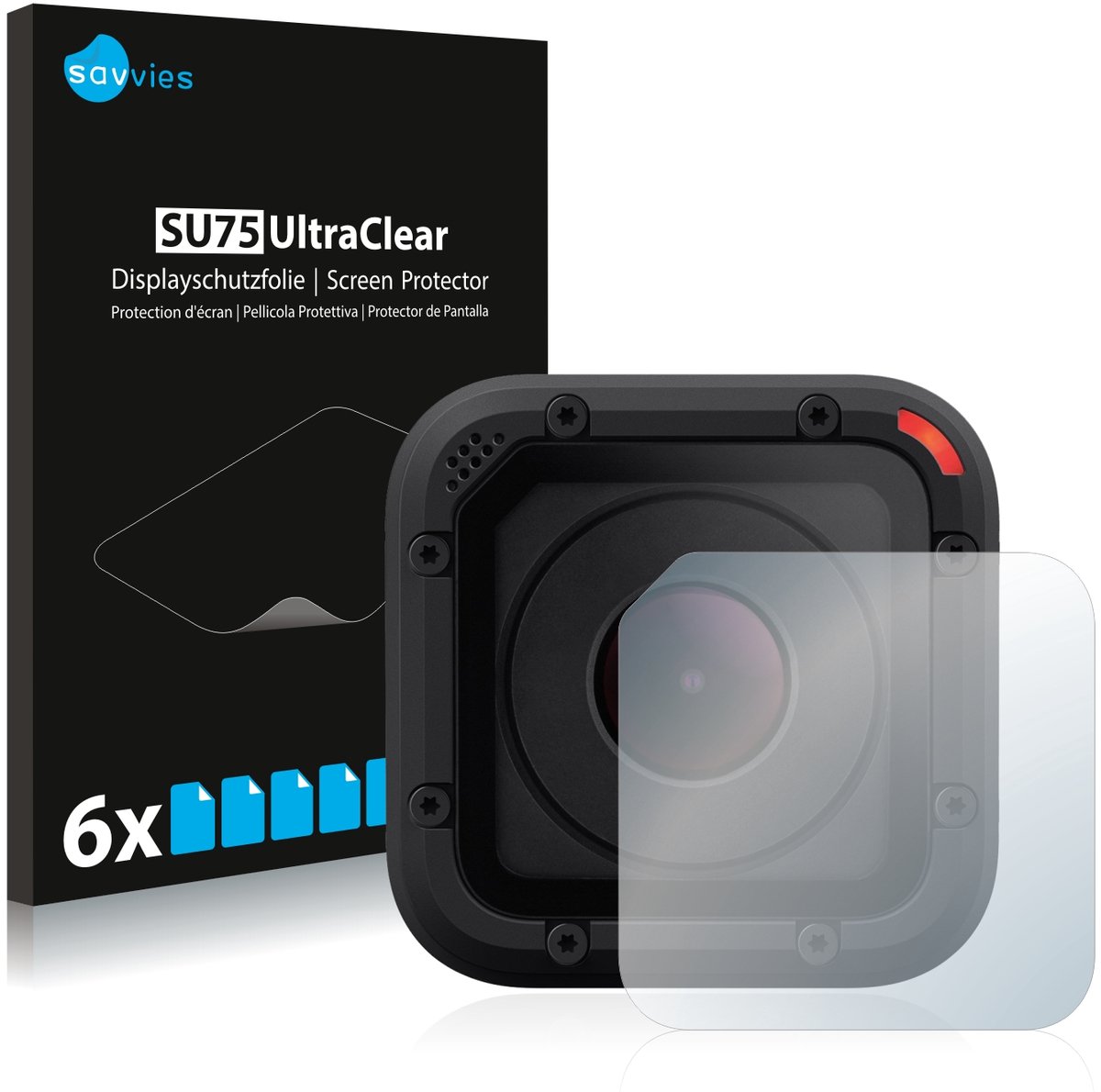Savvies - Screenprotector voor GoPro Hero Session - Folie Beschermfolie transparant 6 Stuks