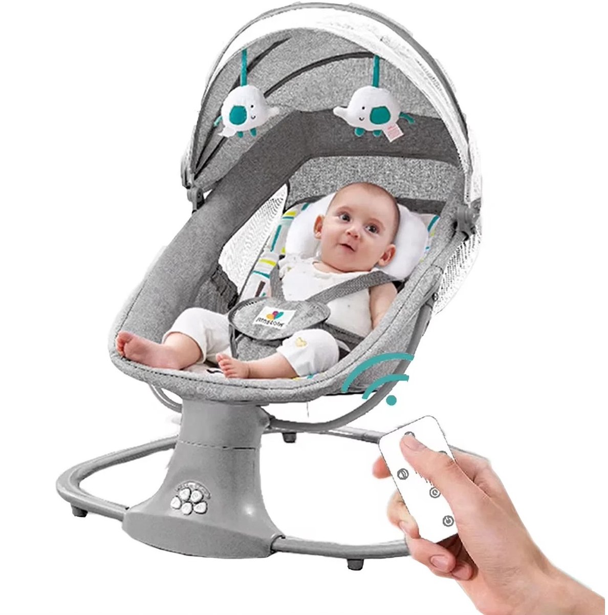HHHK - Elektrische Wipstoel - Babyschommel - Wipstoel - Elektrische Babyschommel - Babyswing - Elektrische Wipstoel Baby - Baby thumbnail 5