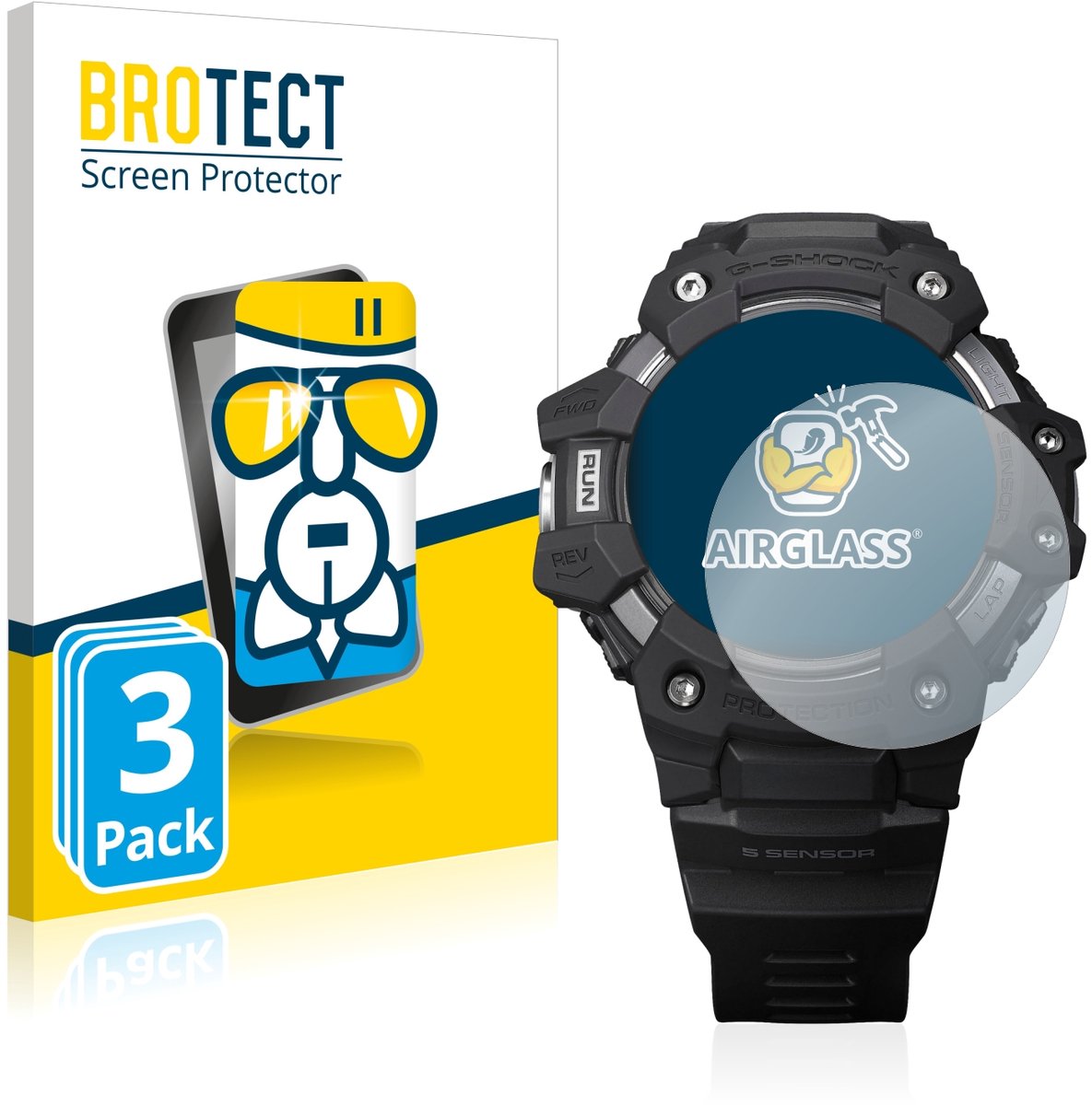 Screenprotector 3 Stuks voor Casio G-Shock GBD-H1000 Beschermglas transparant