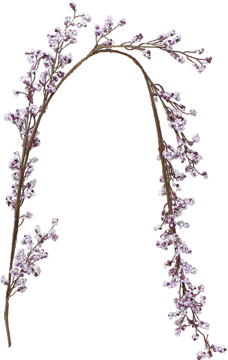 Decoratieve hanger bessentak wit paars wintervorst 130cm