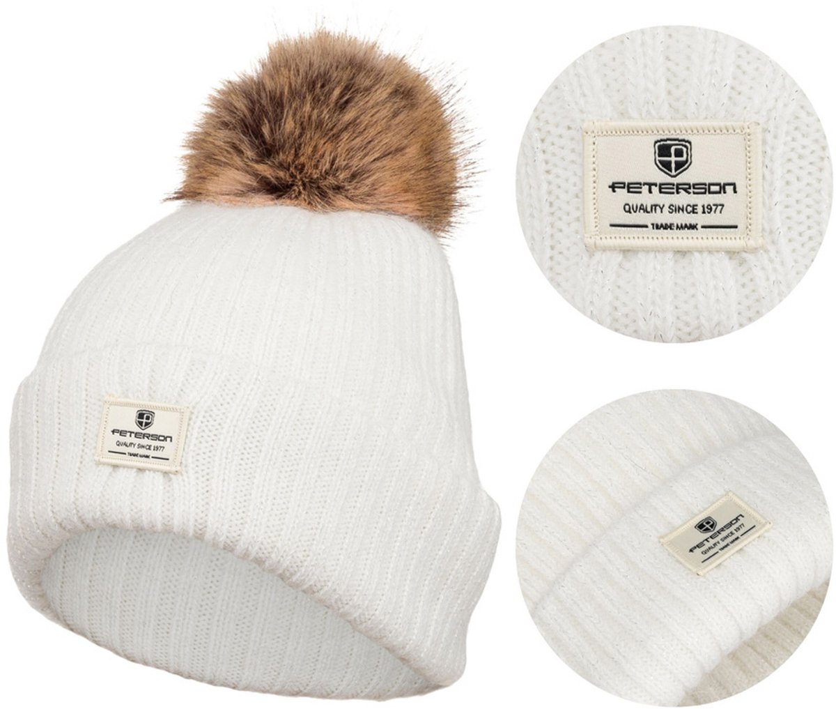 Peterson - Dames Winterhoed - Fleecevoering - Pompon
