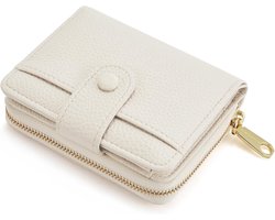 Dames Portemonnee - Kleine portemonnee voor dames van zacht leer - mini portemonnee met ritssluiting - Pasjeshouder - Portemonnee - Kleingeld Vakje - creditcardhouder - bankpashouder - card holder - unisex - Wit