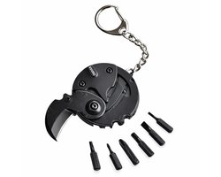 Multitool Set / 8-Delig - Mes/Bitjes - Schroevendraaier - Flessenopener - Torx - Sleutelhanger - Draagbaar - Outdoor - Survival - Pockettool - Gereedschap - Handig - Touwsnijder - Nagelvijl - Meten - Magneet