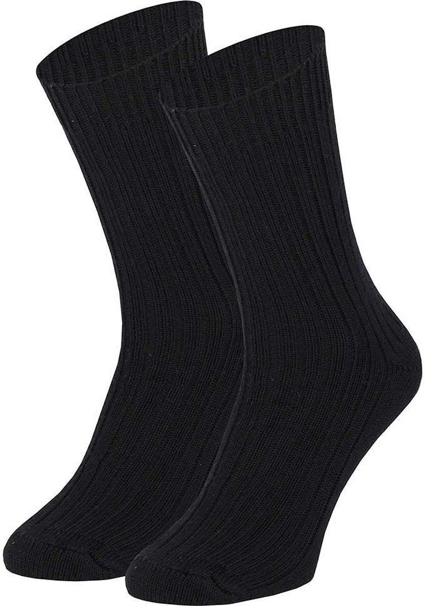 Angro - 3-Pack - Stevige Noorse Sokken - Merino Wol - Meraklon - Heren / Dames - zwart - 39-42 - 125006000