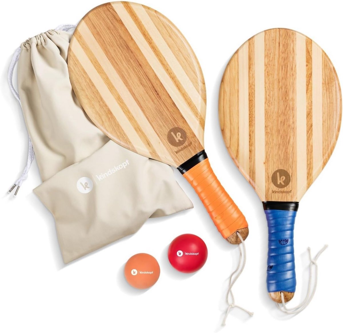 Set Houten Beach Ball Rackets - Handgemaakt Kwaliteitsspel voor Strand en Park