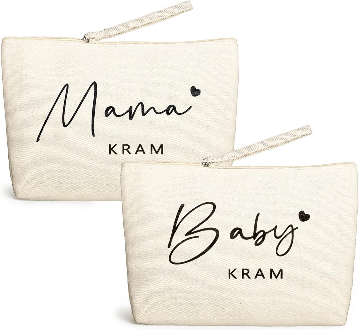Set van 2 Beige Canvas Tassen voor Aanstaande Moeders