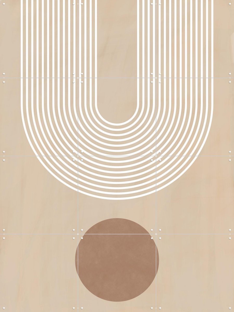 IXXI Beige Arc Poster No.3, Elena Ristova & Various - 60 x 80 cm - Gratis ophangtool - Grote wanddecoratie en posters - Geometrische Kunst, Grafisch