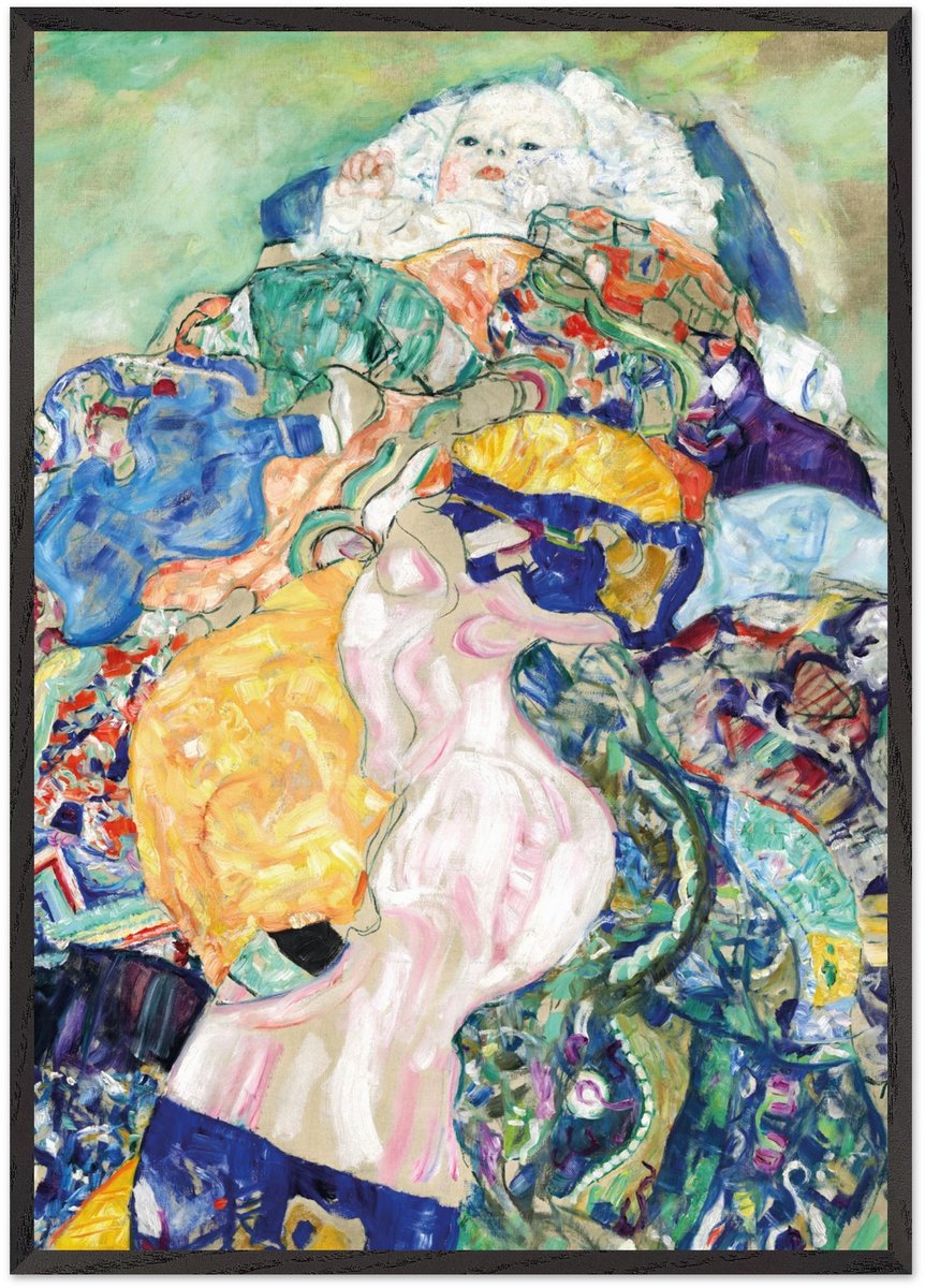 Gustav Klimt - Infant Poster met Lijst 70x100 cm - inclusief lijst