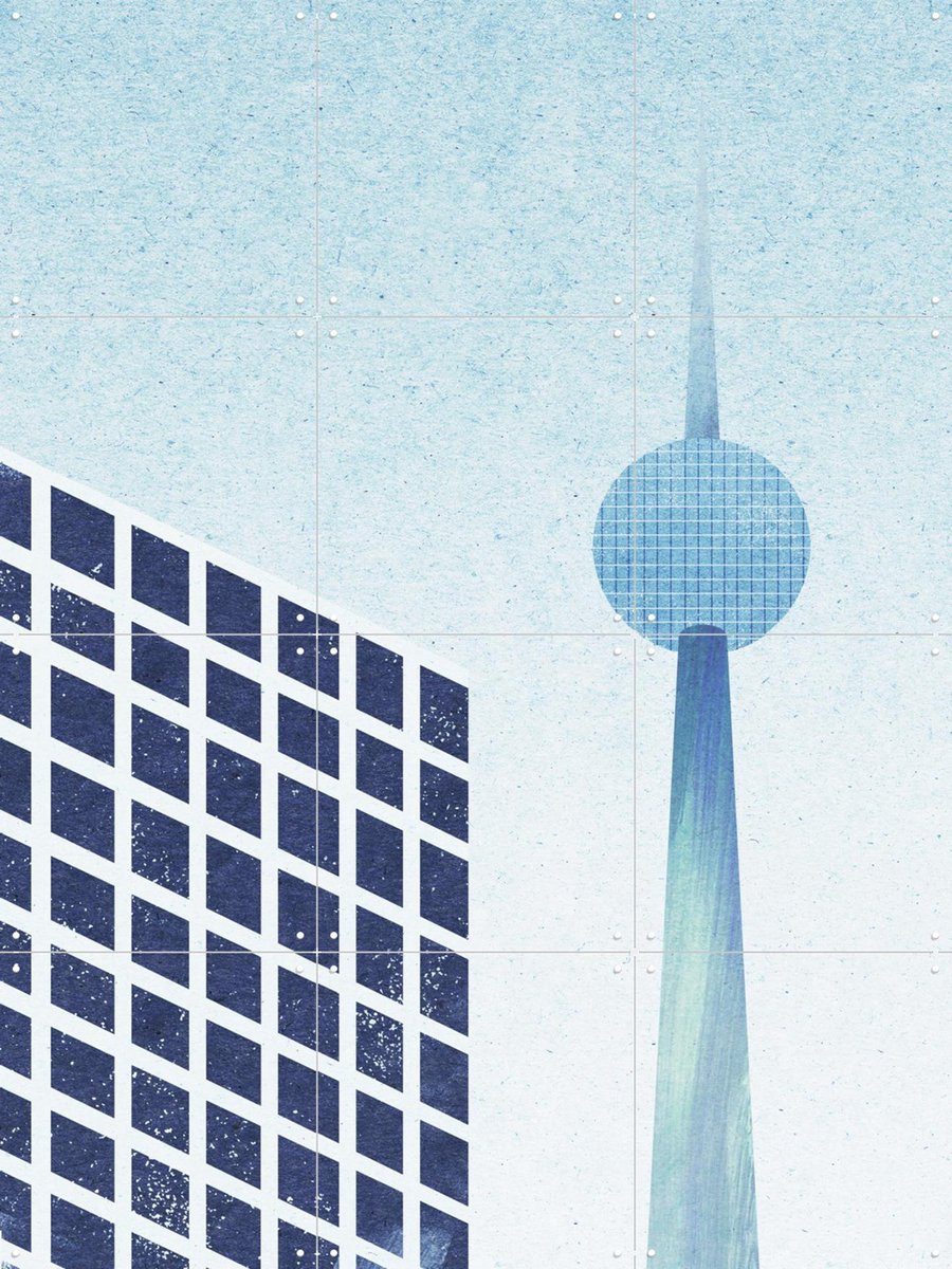 IXXI Berlin, Henry Rivers - 60 x 80 cm - Gratis ophangtool - Grote wanddecoratie en posters - Illustraties, Mancave, Architectuur