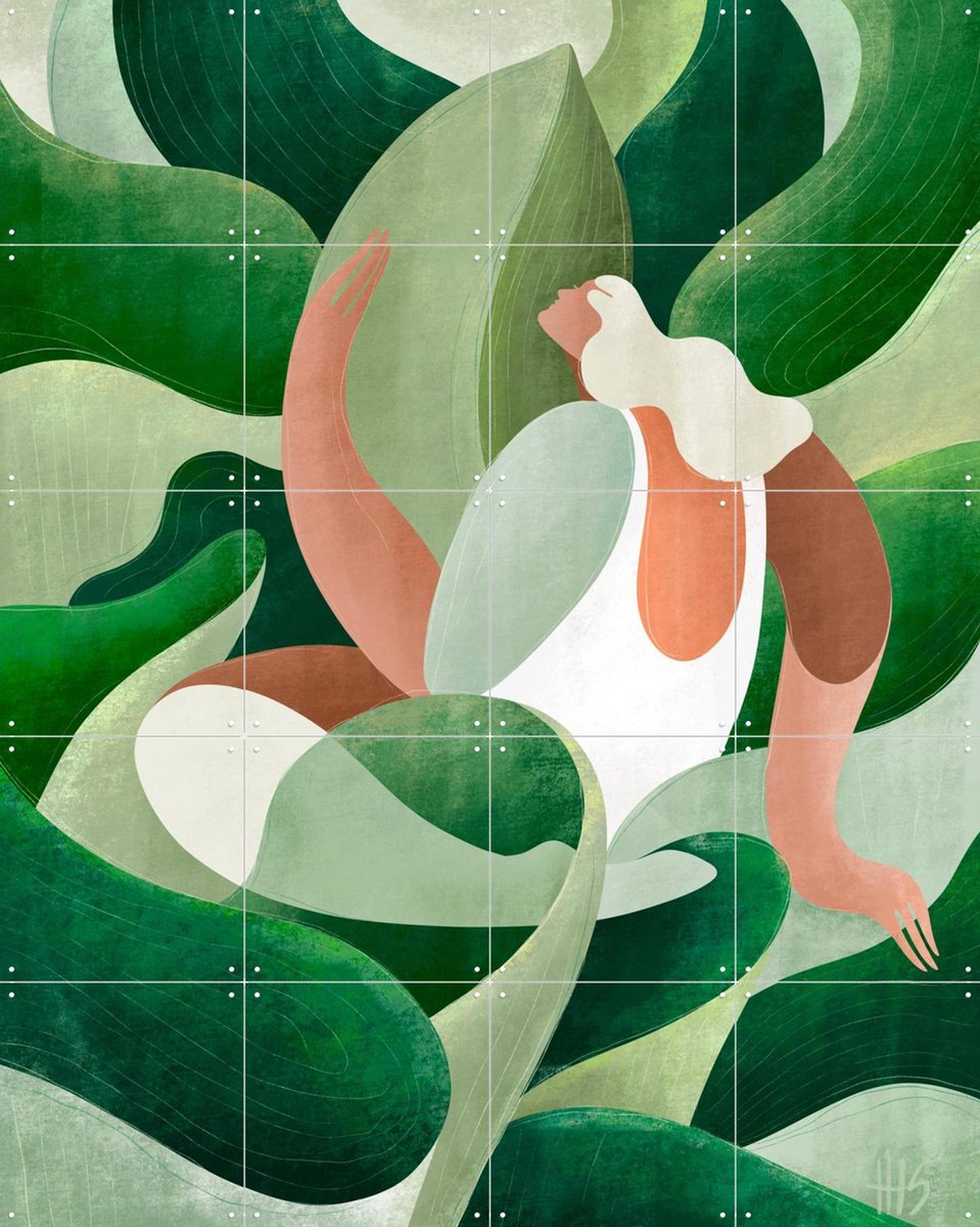 IXXI Green, Maggie Stephenson - 80 x 100 cm - Gratis ophangtool - Grote wanddecoratie en posters - Digitale Kunst, Kleurrijk, Illustraties