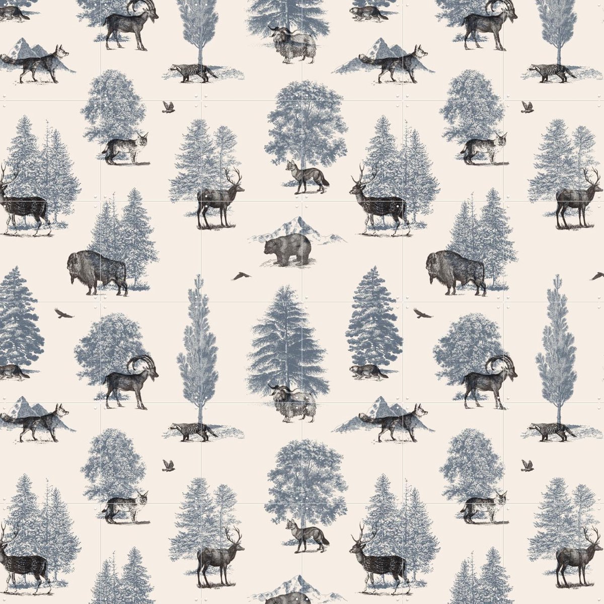 IXXI Where they belong Winter, Florent Bodart - 120 x 120 cm - Gratis ophangtool - Grote wanddecoratie en posters - Naturalisme, Illustraties
