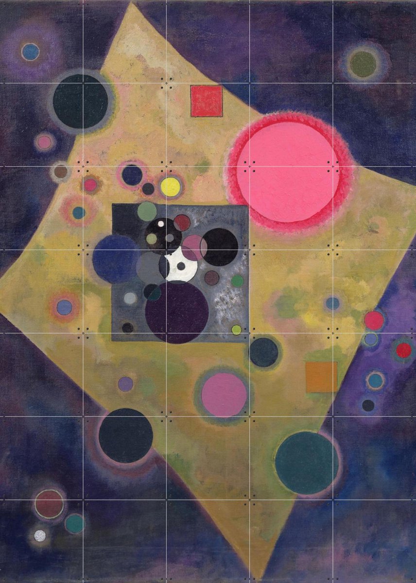 IXXI Accent en Rose, Kandinsky & Bridgeman Images - 100 x 140 cm - Gratis ophangtool - Grote wanddecoratie en posters - Olieverf, Kleurrijk, Klassiek