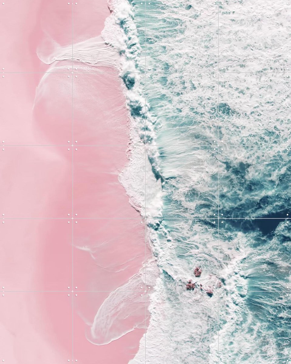 IXXI Aerial Sea of Love, Ingrid Beddoes - 80 x 100 cm - Gratis ophangtool - Grote wanddecoratie en posters - Fotografie, Kleurrijk, Abstract