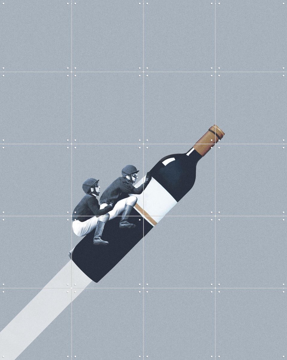 IXXI We ride until Dawn, Maarten Léon - 80 x 100 cm - Gratis ophangtool - Grote wanddecoratie en posters - Vintage, Minimalisme, Illustraties