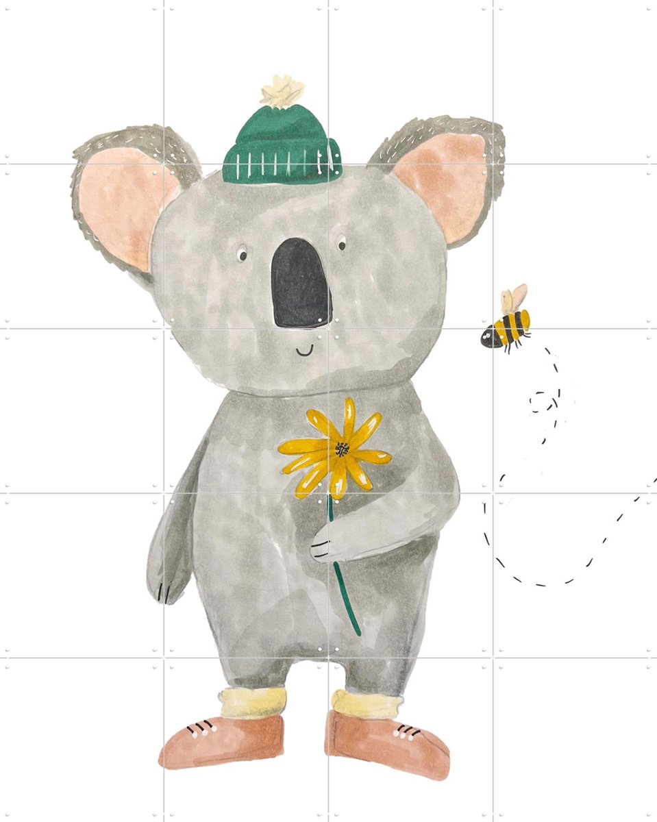 IXXI Koala, Adams Arts - 80 x 100 cm - Gratis ophangtool - Grote wanddecoratie en posters - Fantasierijk, Illustraties, Speels, Aquarel, Babykamer