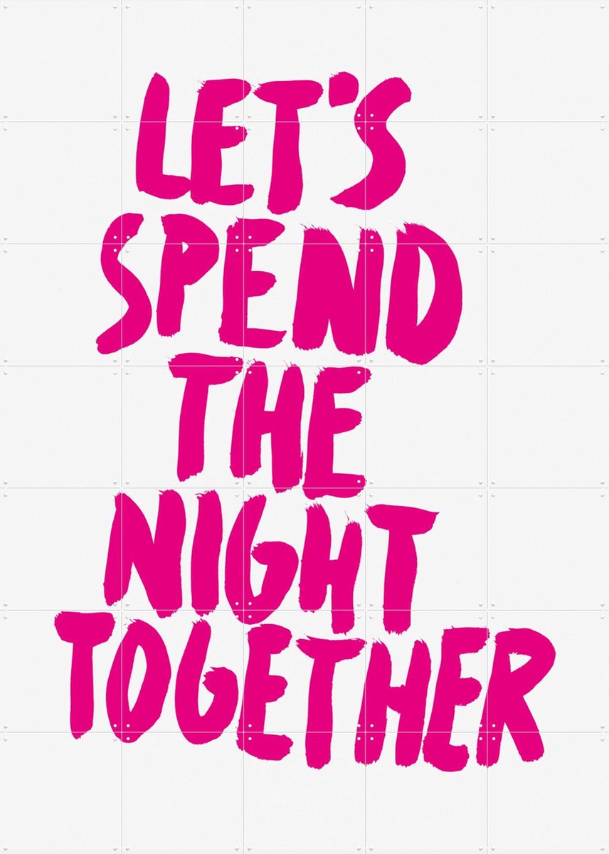 IXXI Let's spend the Night together pink, Marcus Kraft - 100 x 140 cm - Gratis ophangtool - Grote wanddecoratie en posters - Illustraties, Grafisch