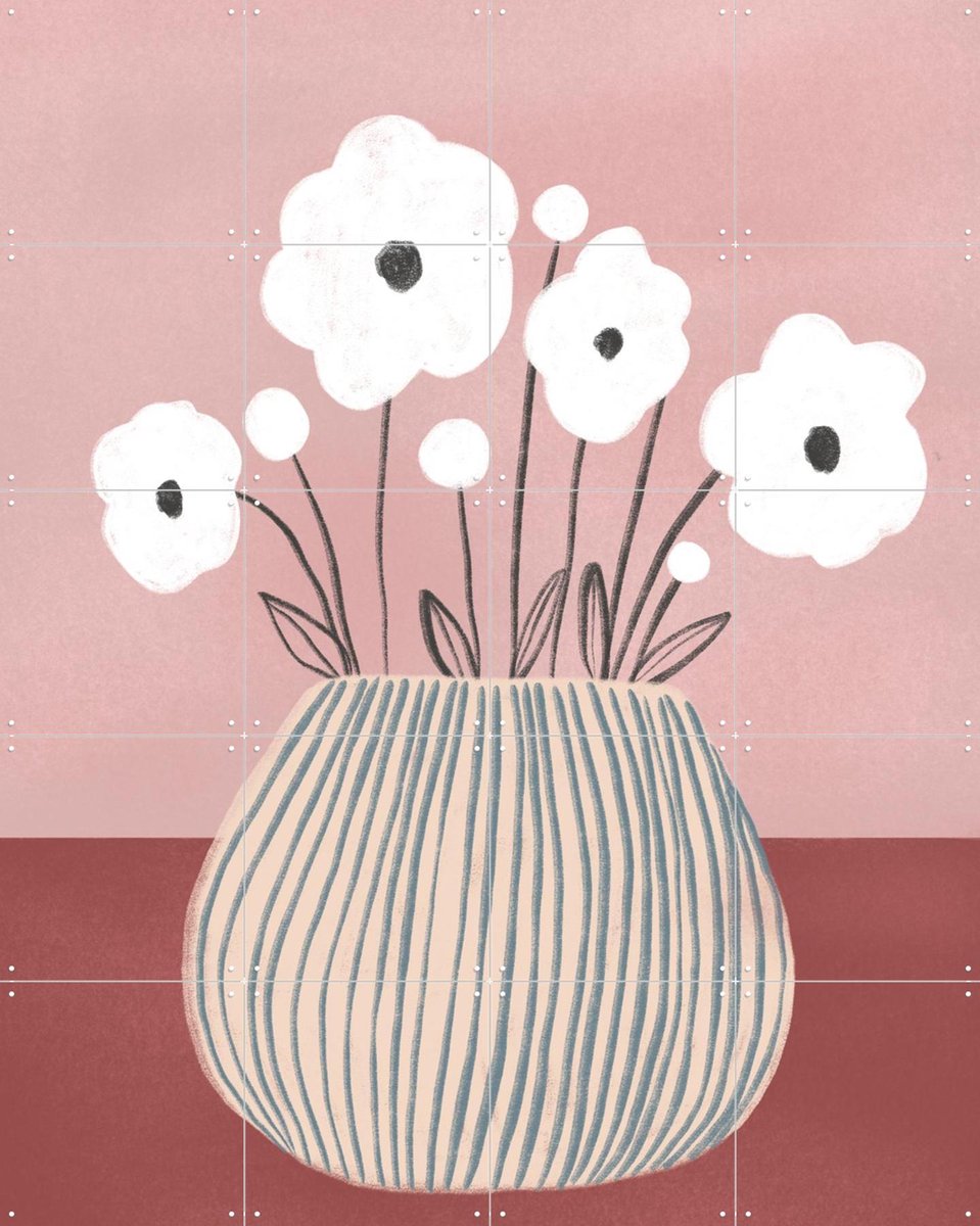 IXXI Blossom Study, BAINAI - 80 x 100 cm - Gratis ophangtool - Grote wanddecoratie en posters - Fantasierijk, Illustraties, Grafisch Ontwerp, Speels