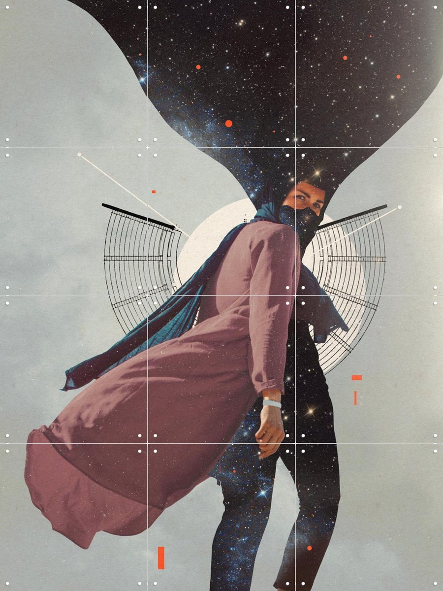 IXXI Nomad, Frank Moth - 60 x 80 cm - Gratis ophangtool - Grote wanddecoratie en posters - Illustraties, Mancave