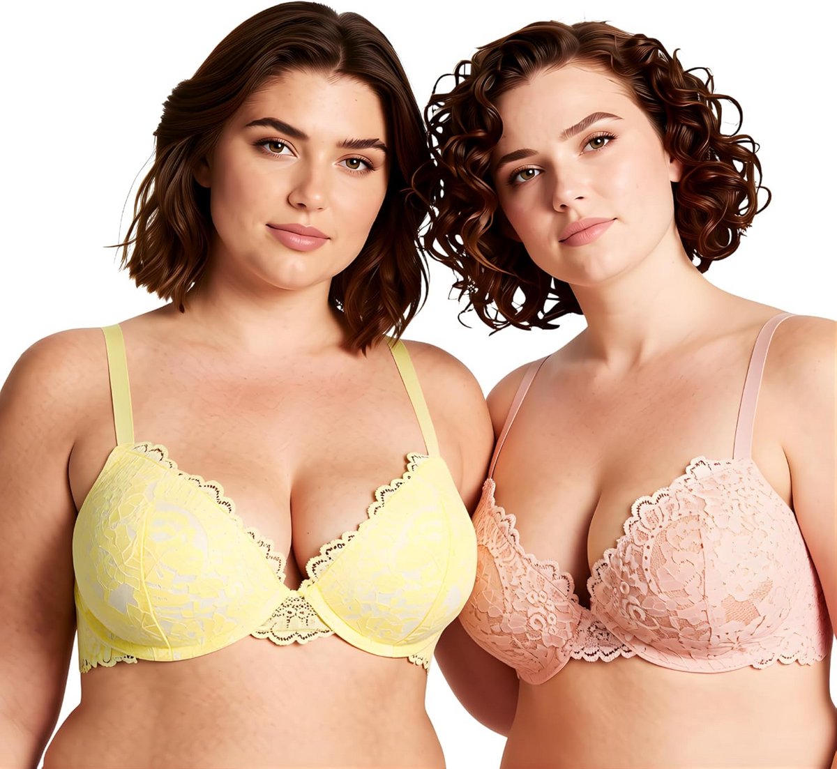Kant Push-Up Beugel Bh Grote Maten met Vulling voor Vrouwen