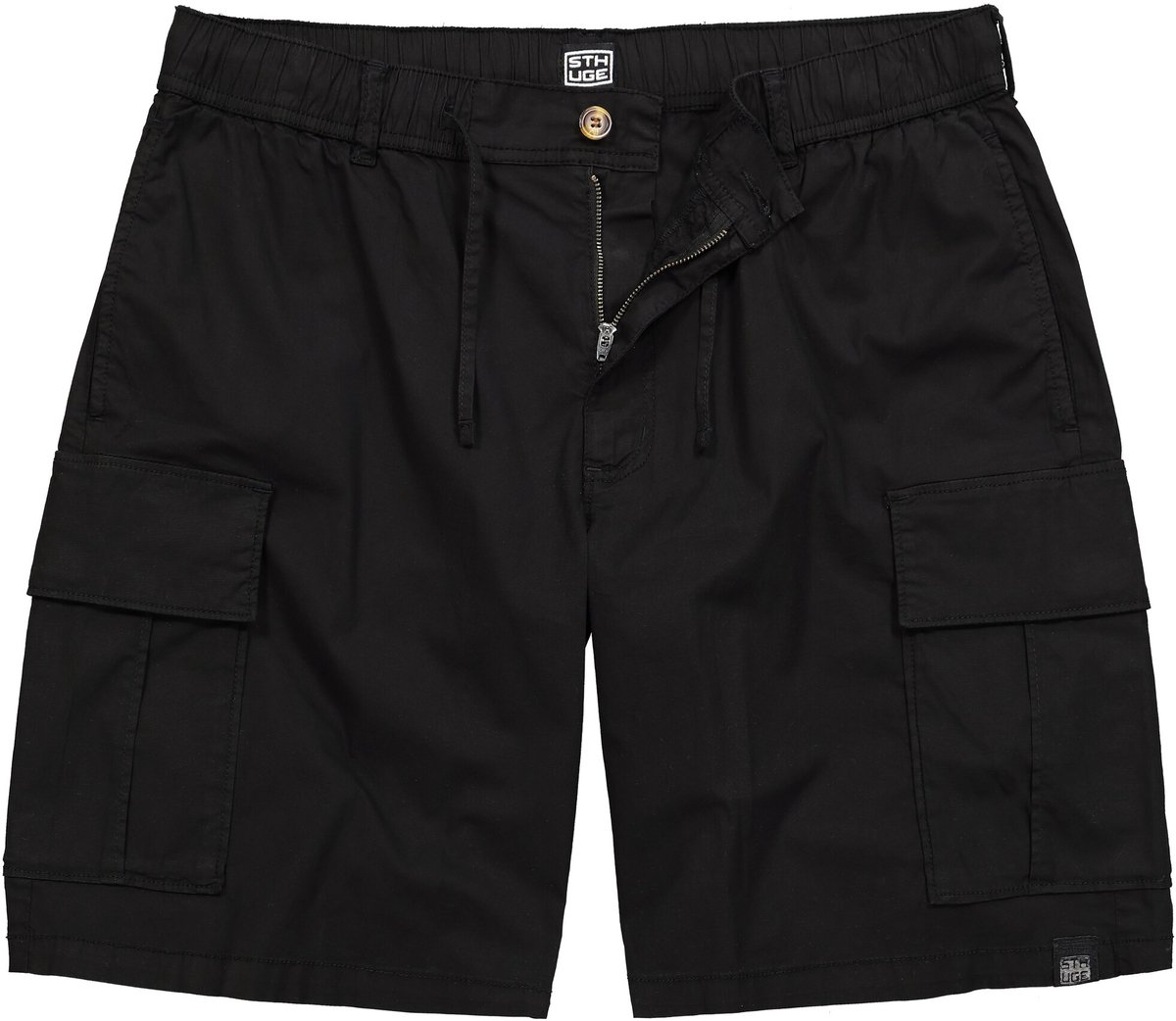 STHUGE - Heren - Cargo-bermuda baggy fit elastische tailleband - Zwart - Maat 60