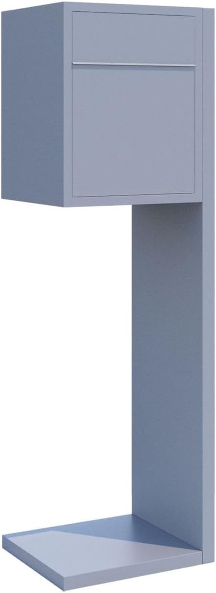Staande Brievenbus Grijs Metallic - Vrijstaand Model met Groot Volume
