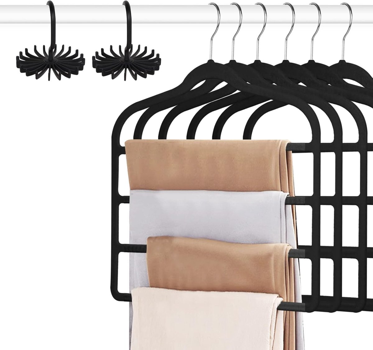 Fluwelen Hangers met 360° Draaibare Haak voor Broeken en Kleding