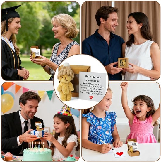 Handgemaakte Mini Teddybeer in Geschenkdoos met Motiverende Boodschap — afbeelding 5