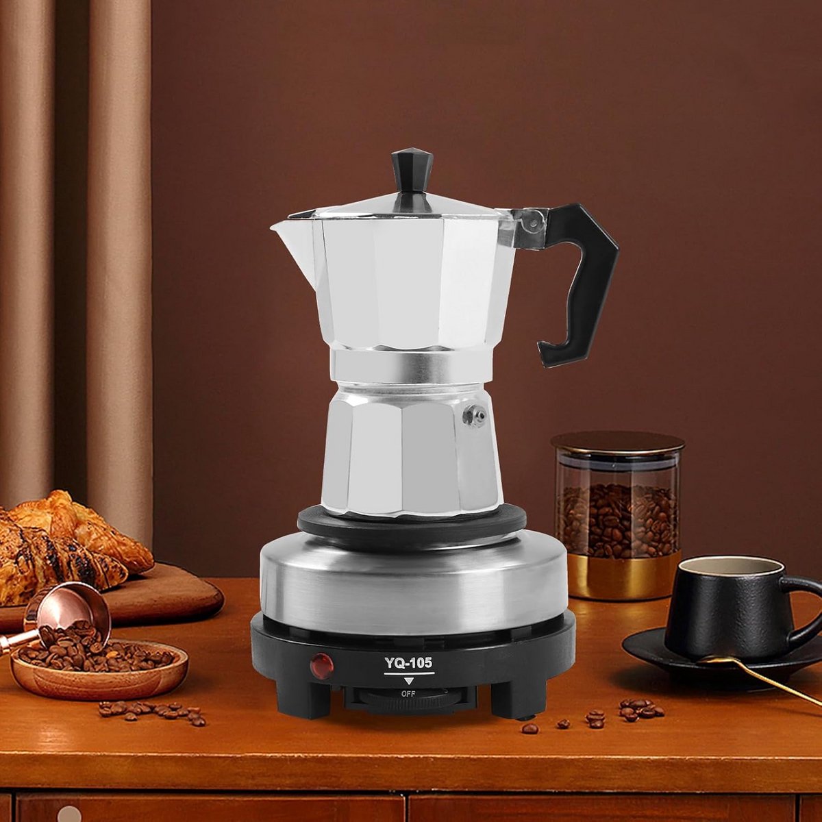 Elektrische Espressomaker met Verwarmingselement voor 3 of 6 Kopjes