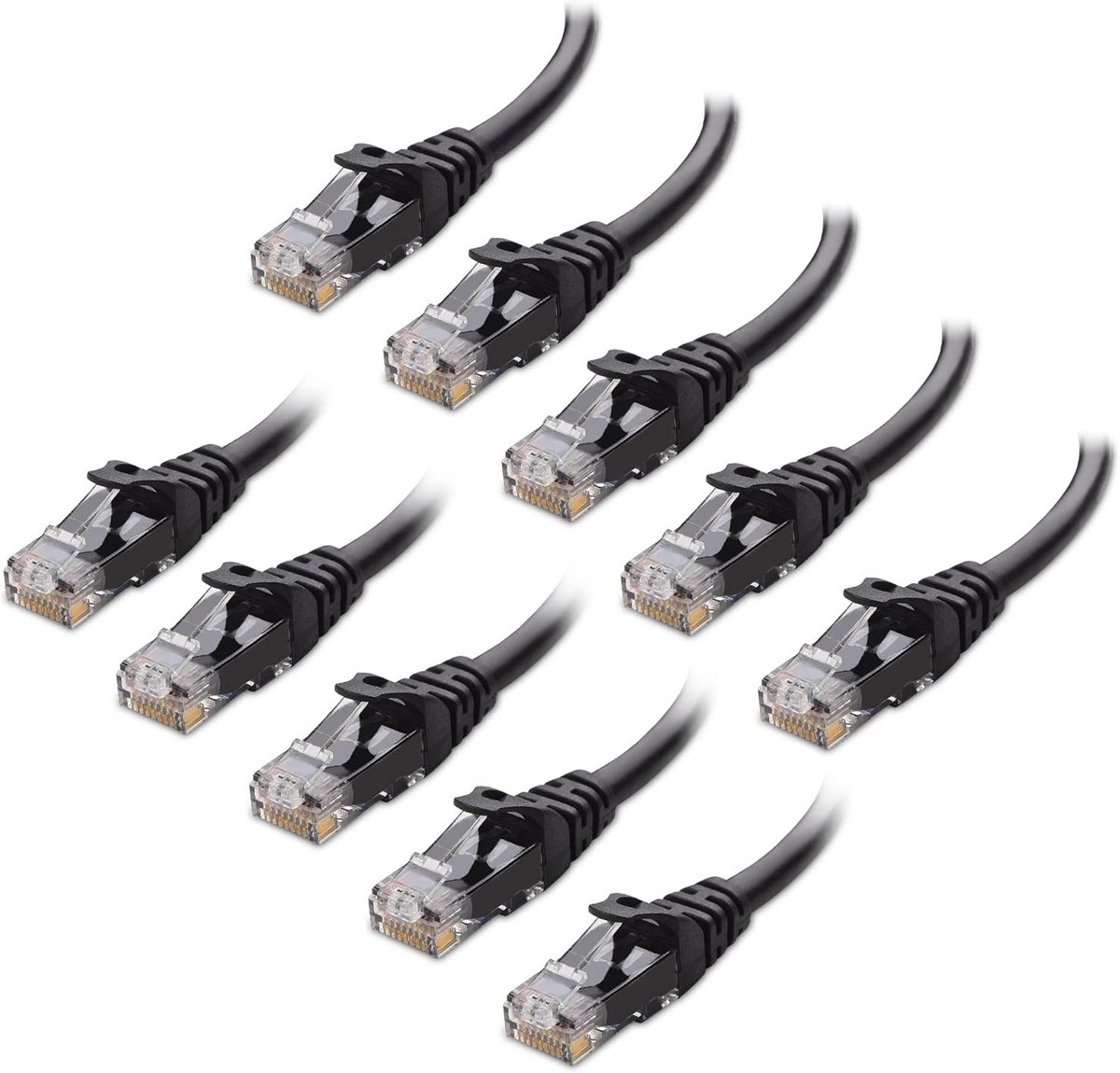 10-Pack Cat6 UTP Netwerkkabel 3ft (circa 1 meter) - Zwart - Gigabit Ethernet & PoE Compatibel