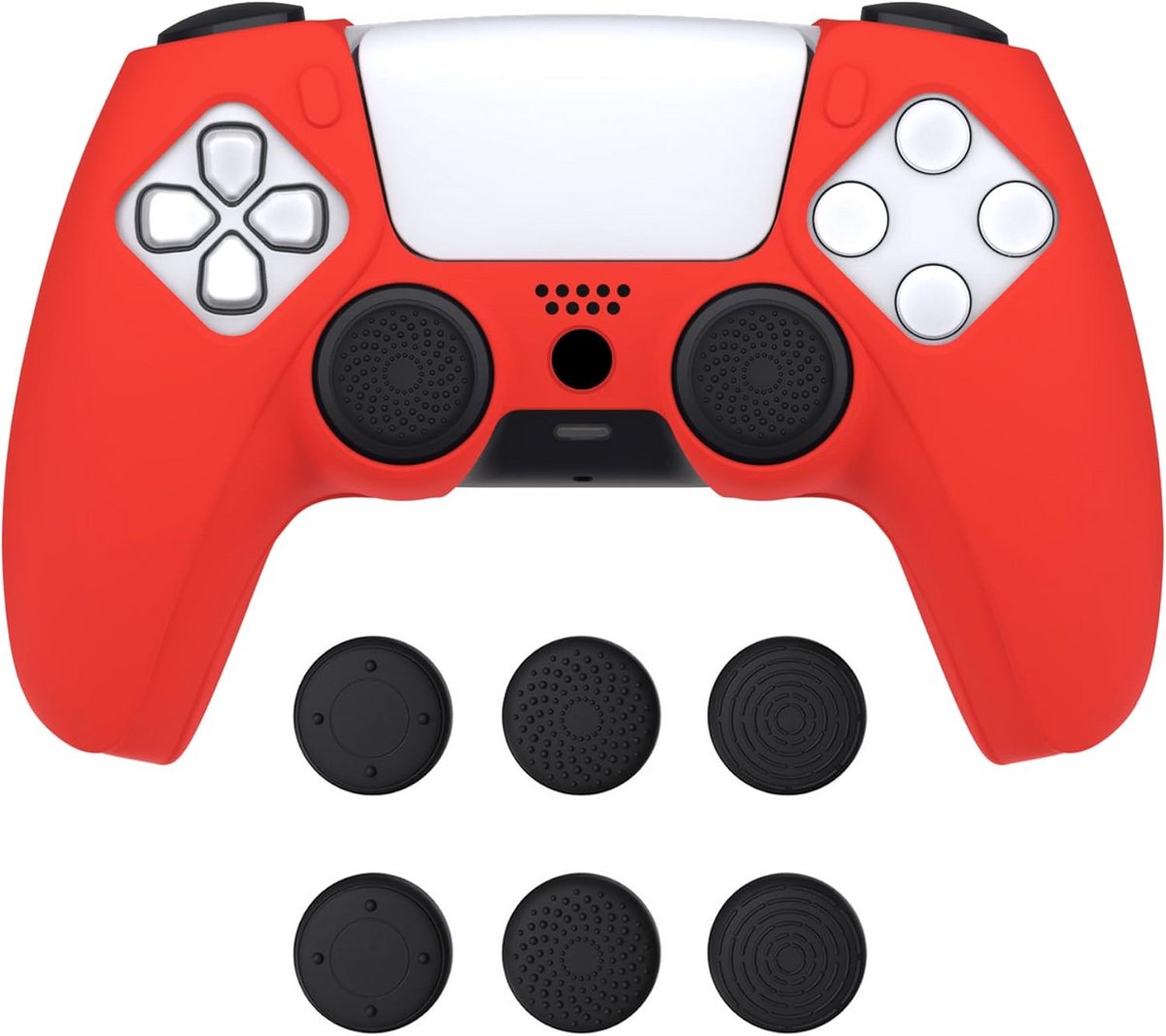 Siliconen Cover voor PS5 Controller met Grip Knoppen - Anti-slip Beschermhoes