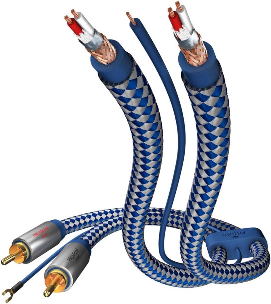 Premium RCA Tulp Kabel Stereo Audio Verloopkabel 0.75 Meter