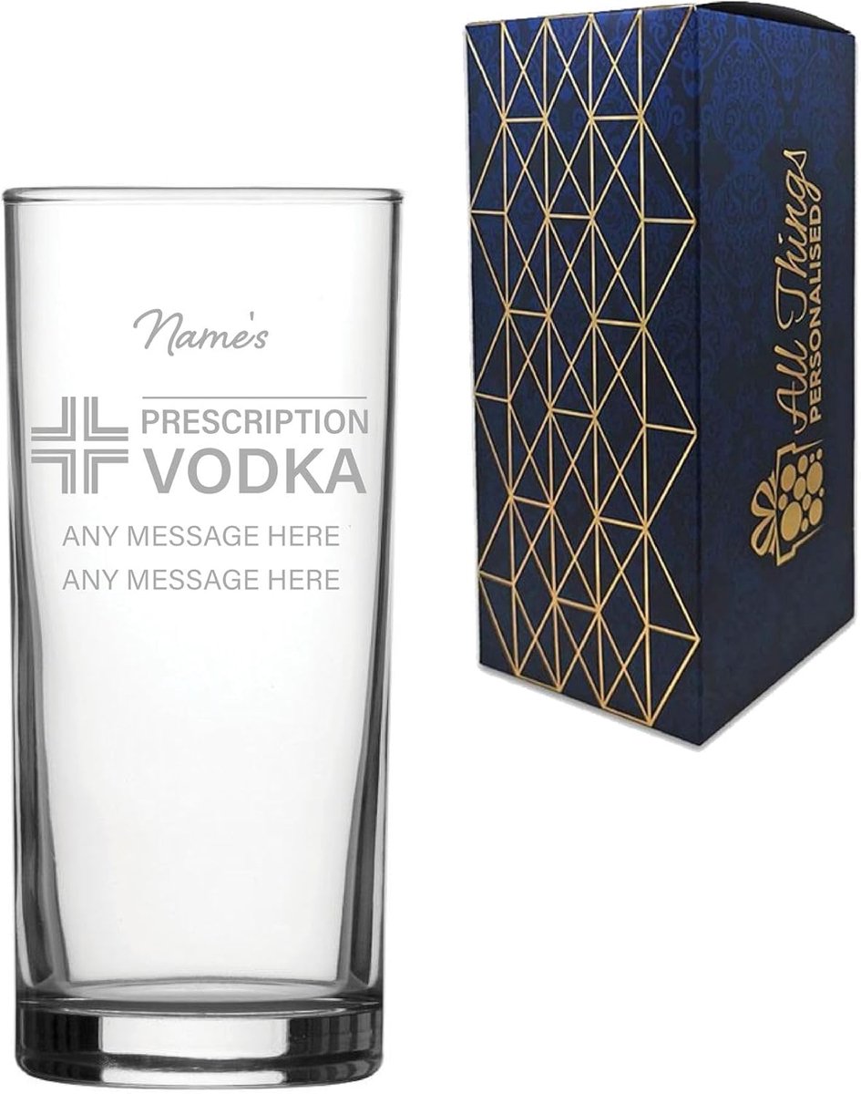 Gegraveerd Wodka Glas 340ml - Gepersonaliseerd Cadeau met Uniek Ontwerp