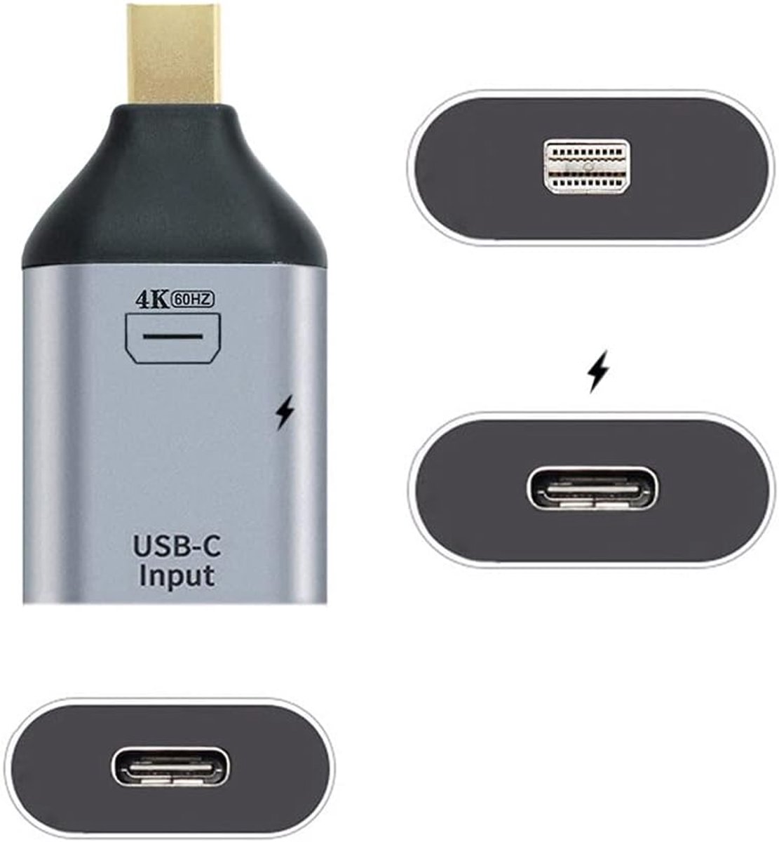 USB-C naar Mini Displayport - Adapter Hub - Scherm Delen - Ondersteunt 4K 60Hz