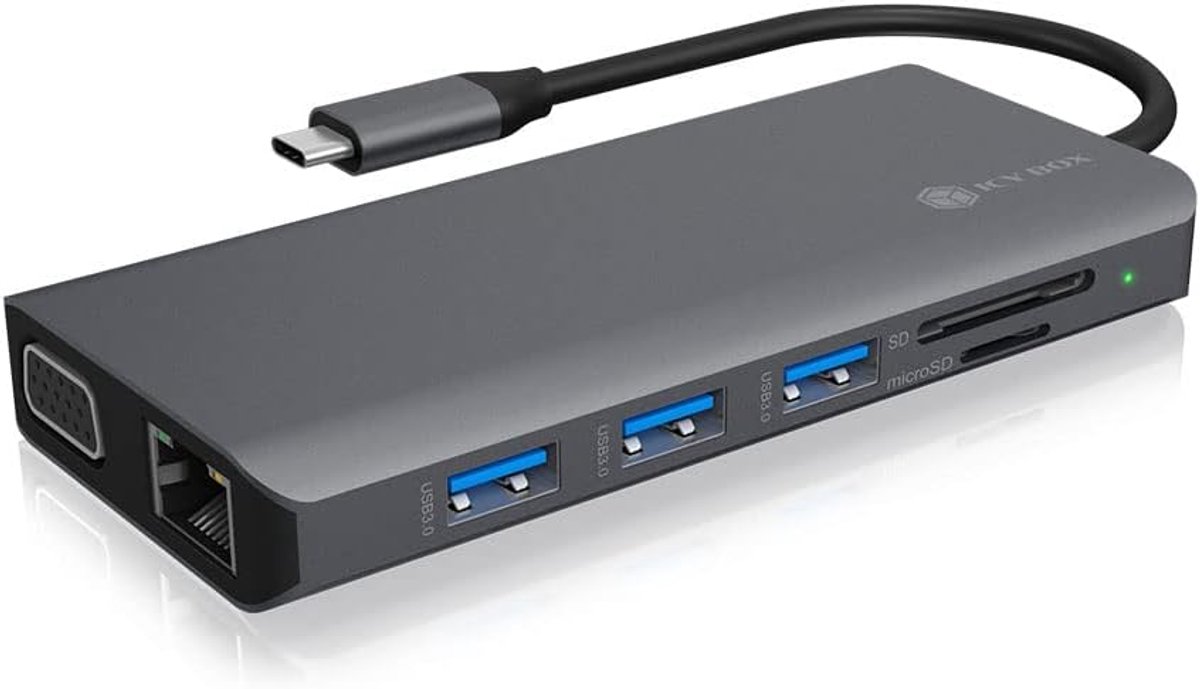 USB-C Docking Station - Hub Adapter - Meerdere Monitoren - 100W Power Delivery - 12 x 5.5 x 1.6 cm